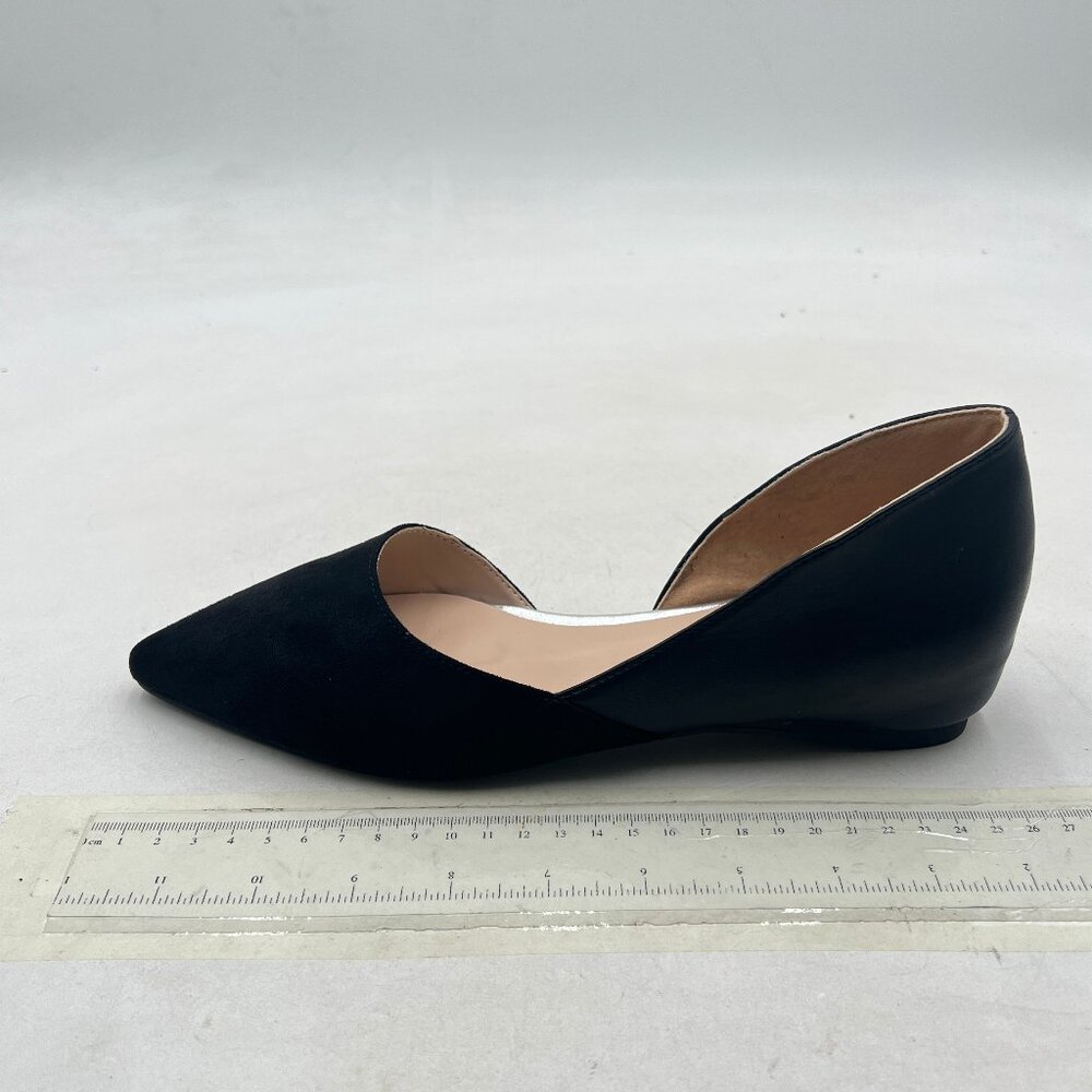 Fowt Black Suede Leather Patchwork Two-Toned Half… - image 2